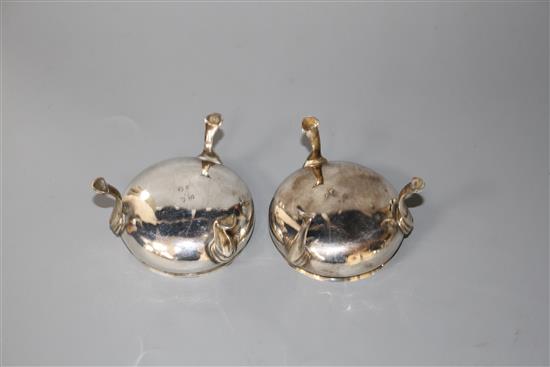 A pair of George III silver bun salts, by Peter & Ann Bateman, London, 1794,